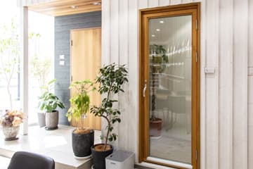 木製玄関ドア　ユーロトレンドG　オークE300／木製サッシ　レノホンダ　テラスドア